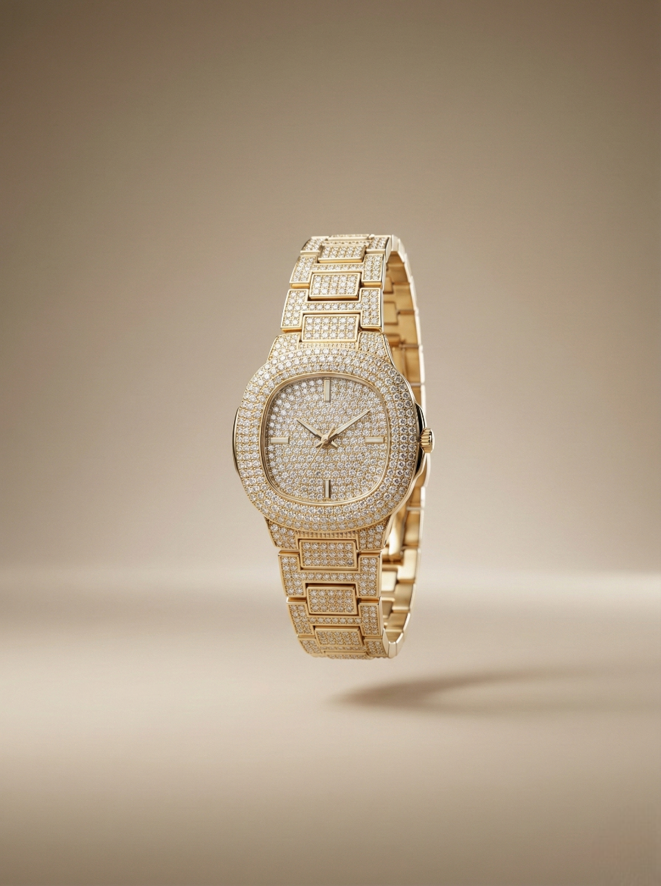 Minimalist Taş İşlemeli Gold Kadın Saat