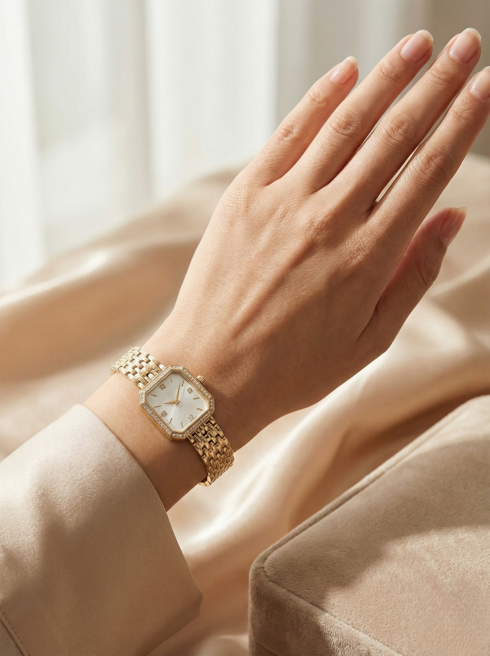 Minimalist Gold Kordonlu Kadın Saat