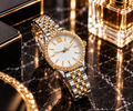 Yuvarlak Gold Detaylı Kadın Saat