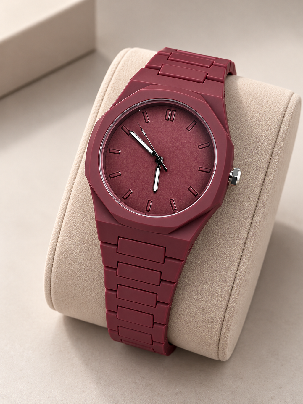 Vişne Polycarbon Kordonlu Unisex Saat