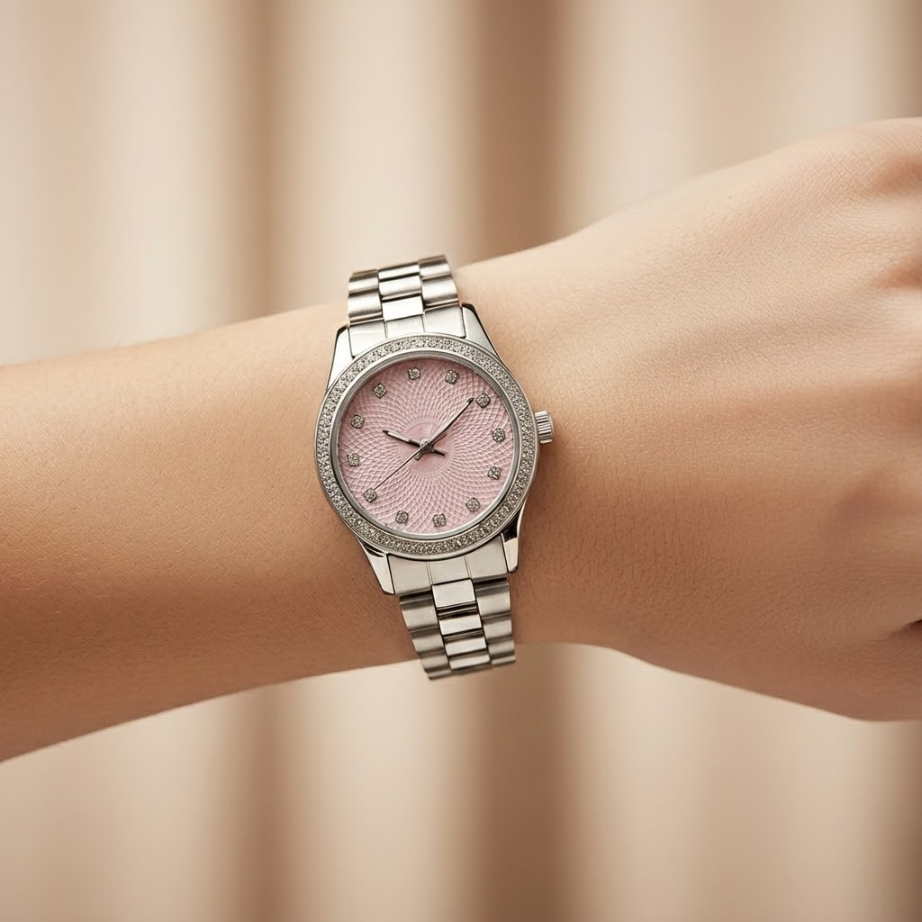 Minimalist Pembe Kadranlı Kadın Saat