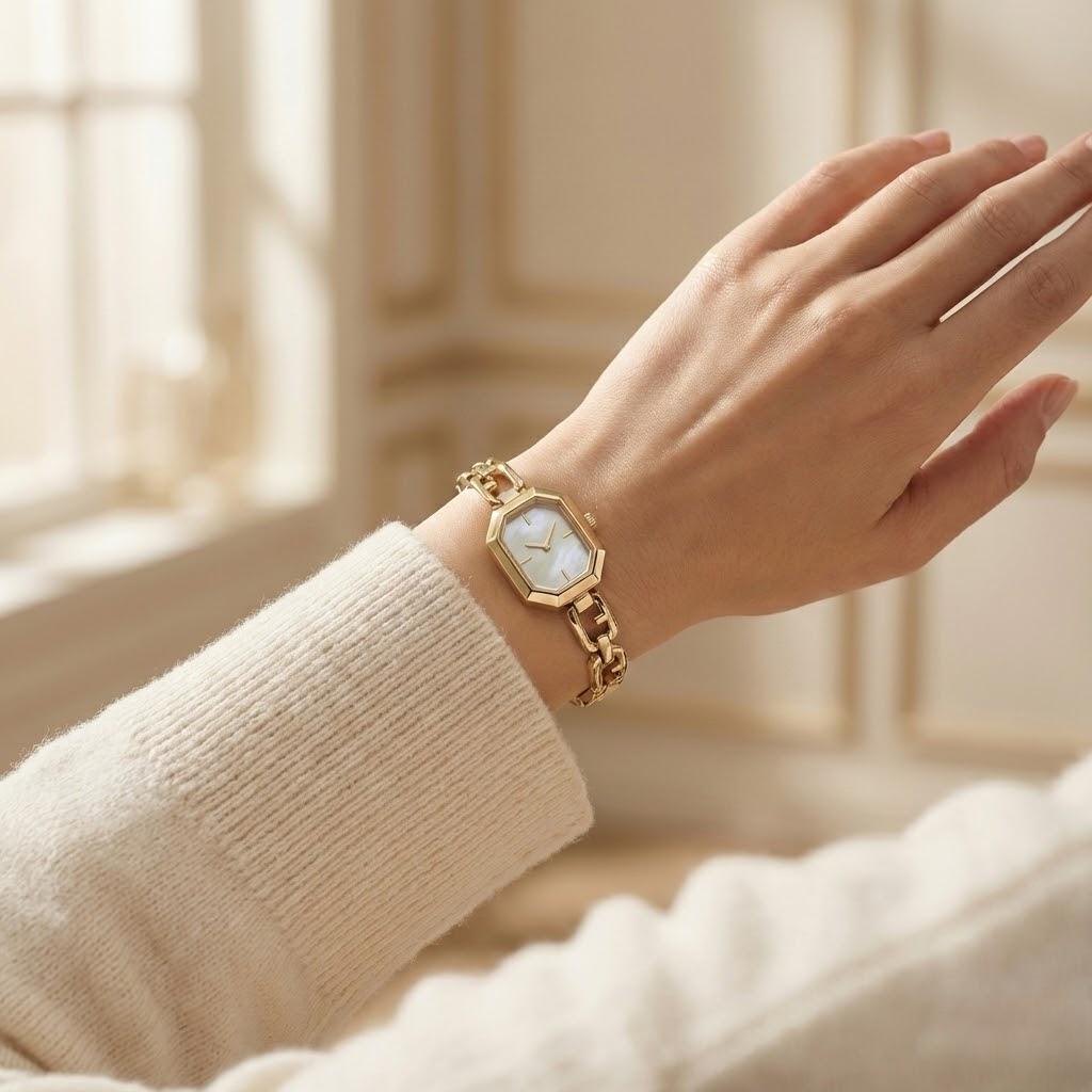 Minimalist Gold Detaylı Kadın Saat