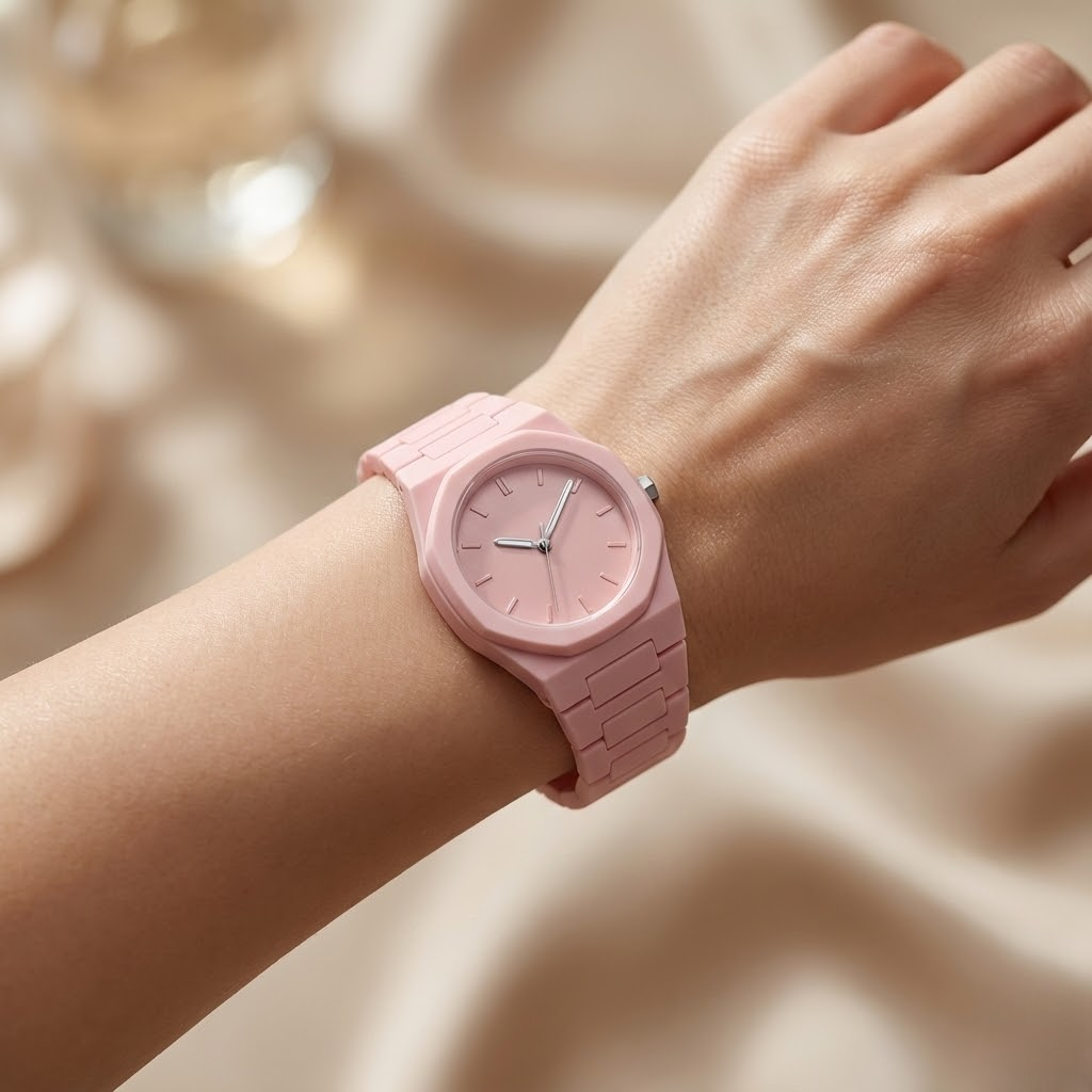 Minimalist Pembe Unisex Saat