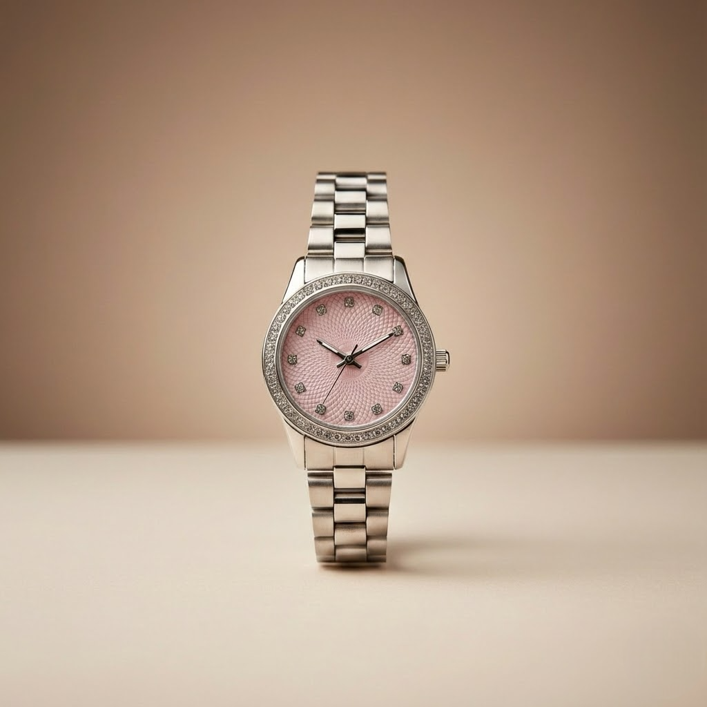 Minimalist Pembe Kadranlı Kadın Saat